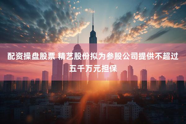 配资操盘股票 精艺股份拟为参股公司提供不超过五千万元担保
